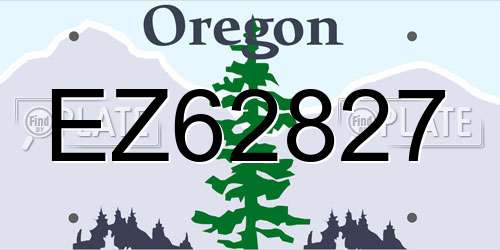EZ62827 Oregon License Plate