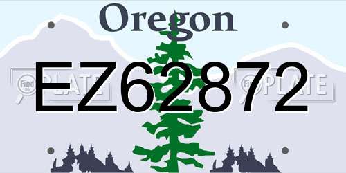 EZ62872 Oregon License Plate