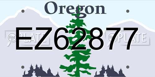 EZ62877 Oregon License Plate
