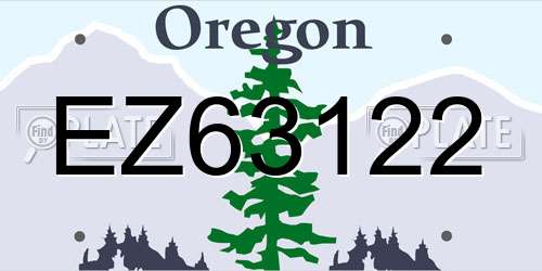 EZ63122 Oregon License Plate