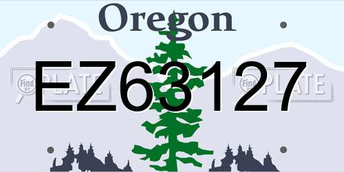 EZ63127 Oregon License Plate