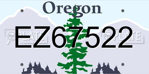 EZ67522 Oregon License Plate