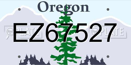 EZ67527 Oregon License Plate
