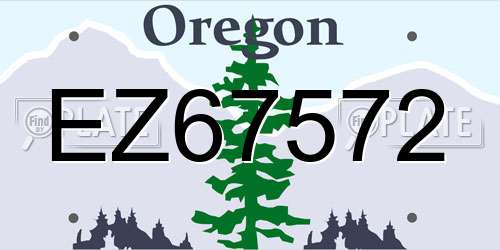 EZ67572 Oregon License Plate