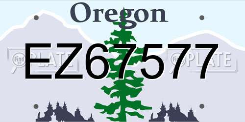 EZ67577 Oregon License Plate