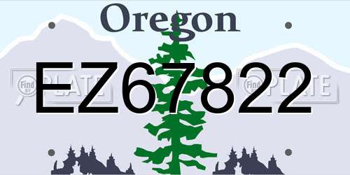 EZ67822 Oregon License Plate