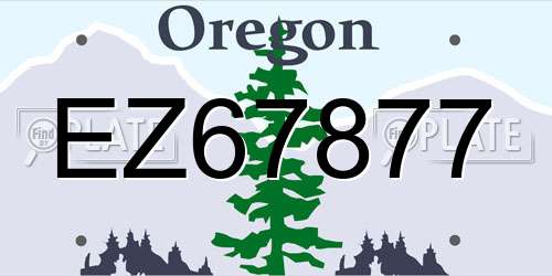 EZ67877 Oregon License Plate