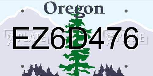 EZ6D476 Oregon License Plate