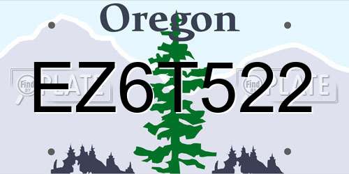 EZ6T522 Oregon License Plate