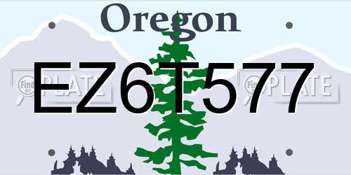 EZ6T577 Oregon License Plate