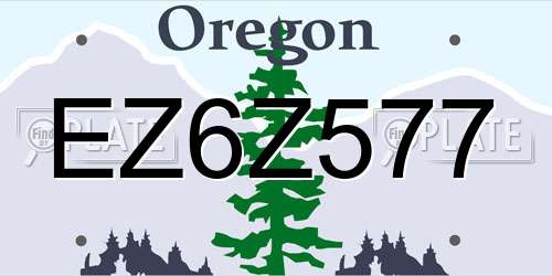 EZ6Z577 Oregon License Plate
