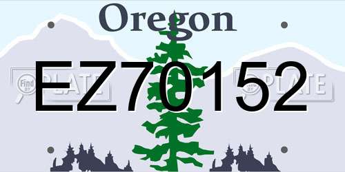EZ70152 Oregon License Plate