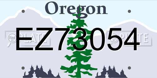 EZ73054 Oregon License Plate