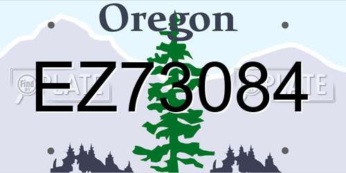 EZ73084 Oregon License Plate