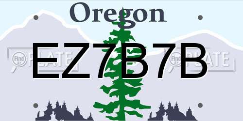 EZ7B7B Oregon License Plate