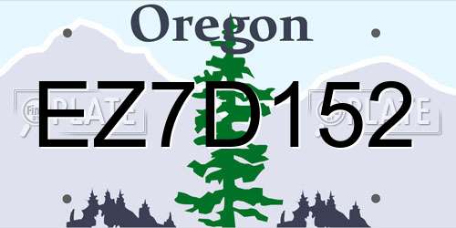 EZ7D152 Oregon License Plate