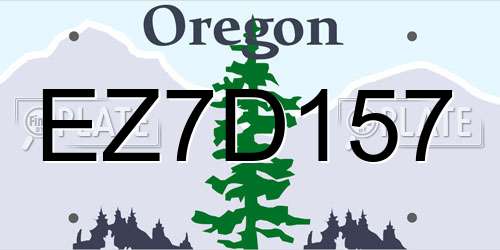 EZ7D157 Oregon License Plate