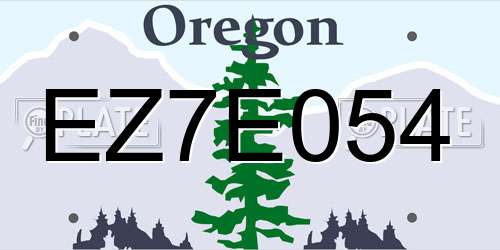 EZ7E054 Oregon License Plate