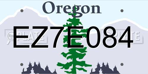 EZ7E084 Oregon License Plate