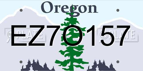EZ7O157 Oregon License Plate