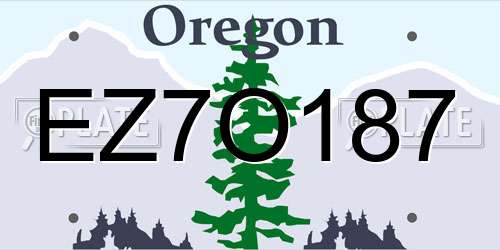 EZ7O187 Oregon License Plate