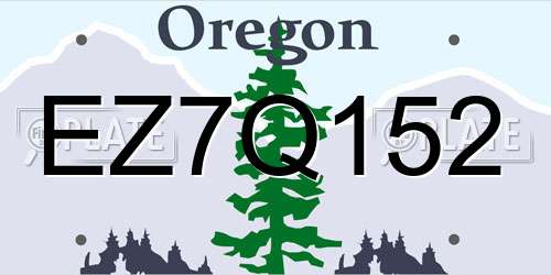 EZ7Q152 Oregon License Plate