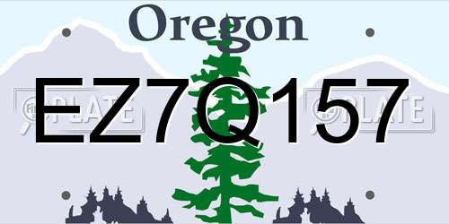 EZ7Q157 Oregon License Plate
