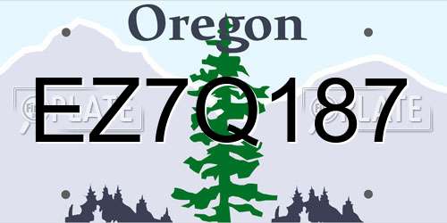 EZ7Q187 Oregon License Plate