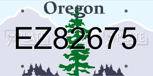 EZ82675 Oregon License Plate