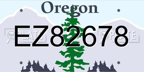 EZ82678 Oregon License Plate