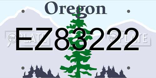EZ83222 Oregon License Plate