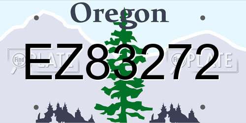 EZ83272 Oregon License Plate