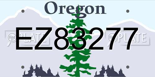 EZ83277 Oregon License Plate