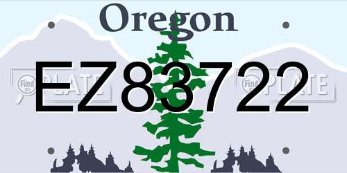 EZ83722 Oregon License Plate