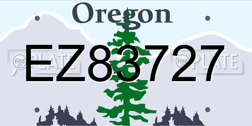 EZ83727 Oregon License Plate