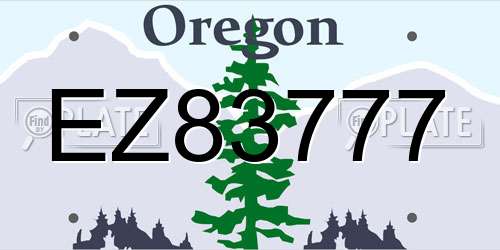 EZ83777 Oregon License Plate