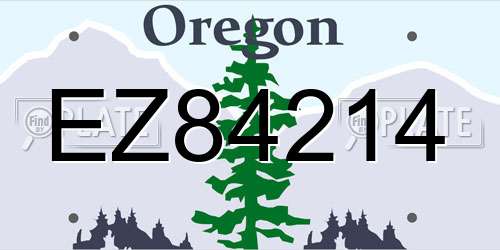 EZ84214 Oregon License Plate