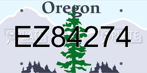EZ84274 Oregon License Plate