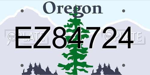 EZ84724 Oregon License Plate