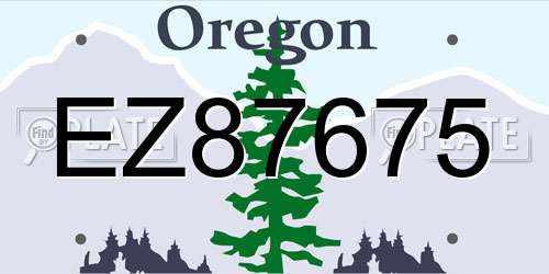 EZ87675 Oregon License Plate