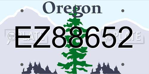 EZ88652 Oregon License Plate
