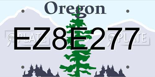 EZ8E277 Oregon License Plate