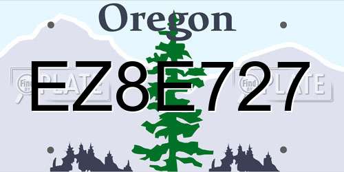 EZ8E727 Oregon License Plate