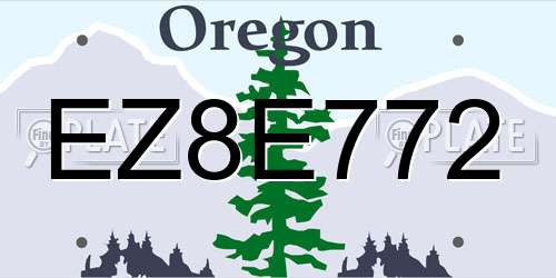 EZ8E772 Oregon License Plate