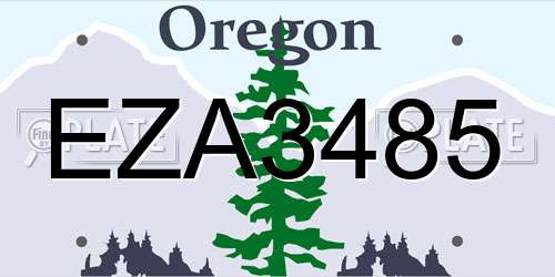 EZA3485 Oregon License Plate