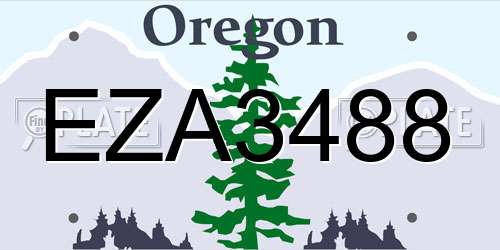 EZA3488 Oregon License Plate