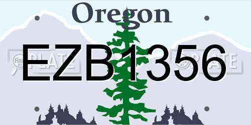 EZB1356 Oregon License Plate