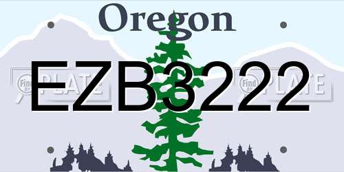EZB3222 Oregon License Plate