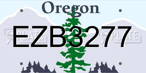 EZB3277 Oregon License Plate