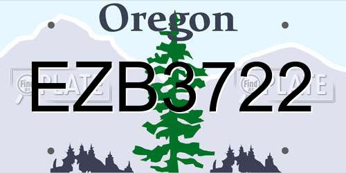 EZB3722 Oregon License Plate